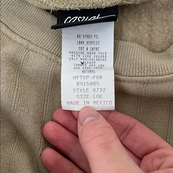 Beige Long Sleeve Sweater - Picture 3 of 4